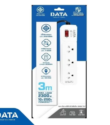 รางปลั๊กไฟ DATA  3ช่อง / 1สวิตซ์ / 3 ม.  รุ่น AP3159
